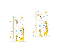 ibasenice 2pcs Boy Girl Height Sticker Wall Decal Fun Cartoon Characters Removable Wall Decoration for Boy Girl Room Growth Chart for Bedroom Bathroom Nursery Amusing and Practical Design