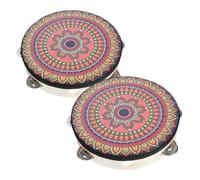 ibasenice 2pcs Boys and Girls Drum Percussion Instruments Sparkly Tambourine Drum for Church Performing Adults Professionals