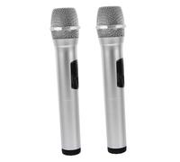ibasenice 2pcs Boys and Girls Fake Microphone Props Shiny Microphone Models for Performance Role Play and Imaginative Interviews Great for Parties and Young Reporters