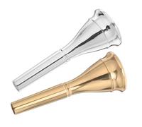 ibasenice 2pcs Brass French Horn Mouthpiece Dual Color Silver Plated Replacement Parts for Beginners and Professionals Ergonomic Design Enhanced Sound Projection and Tonal Clarity