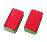 ibasenice 2pcs Brass Humbucker Pickup Covers for Electric Guitars Fully Enclosed Metal Design Red Top and Green Bottom Protects against Sweat and Corrosion Fits Single Coil Style