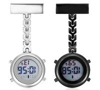 ibasenice 2pcs Brooch Pocket Watch Clip Style Watches for Nurses Doctors Hanging Fob Design Timepiece