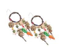 ibasenice 2Pcs Bunny Chew Natural Handmade Hanging Rabbit Cage Accessories for Hamster Chinchilla Small Pets Dental Health Enrichment