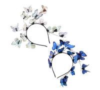 ibasenice 2pcs Butterflies Headwear Hair Accessory 3d Realistic Simulation Butterflies Decors Ultra-lightweight Plastic Resin Metal Wire for Women Fashionable Delicate Elegance Special