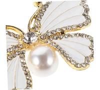 ibasenice 2pcs Butterfly Brooch Pin for Women Enamel Insect Animal Lapel Pins with Rhinestone Crystals and Pearl Beads for Coats Dresses Shawls Daily Decorative Jewelry Accessories