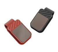 ibasenice 2Pcs Car Visor Sunglass Holder Clip, Anti-Scratch Eyeglasses Storage Organizer for Auto Interior, Universal Fit for Suv Truck with Push-Button Mount, Black and Brown