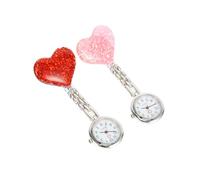 ibasenice 2pcs Caring Nurse Hanging Watch Portable Nurse Light Watch Accessories for Work Creative Fob Heart Design Clip-Pocket Decorative Doctor for Nursing Accessories