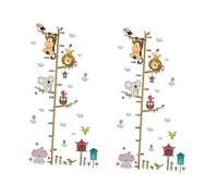 ibasenice 2pcs Cartoon Zoo Animals Height Chart Wall Sticker for Boys and Girls Decor Growth Chart Decal Home Wall Artwork Measurement Ruler