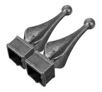 ibasenice 2pcs Cast Iron Fence Topper Finials with Pointed Tips, Metal Post Finial Accessories for Wrought Iron Garden Fence, Outdoor Yard Gate Decorations