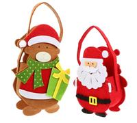 ibasenice 2pcs Christmas Tote Bag Xmas Pouch Bags for Candy for Christmas Wrapping and Giving
