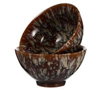 ibasenice 2pcs Classic Ceramic Kung Fu Tea Cups with Flambed Glaze, Multi-use Teacup Set Suitable for Home and Restaurant Tea Ceremony