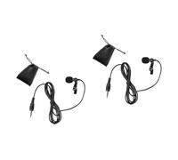 ibasenice 2pcs Clip Lavalier Microphone Jack Mini Condenser Lapel Mic for PC Laptop Smartphone Recording Hands Operation for Lectures and Speaking