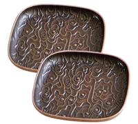 ibasenice 2pcs Coffee Cup Coaster Teacup Saucers 3.94x3.94in Retro Copper Material Smooth Edges Practical to Use for Homes and Tea Houses