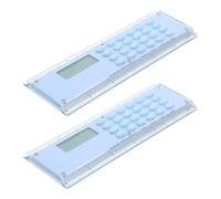 ibasenice 2pcs Compact and Portable Blue Plastic Ruler with Digital Calculator, 15cm Double Scale Measuring Tool, for Math Class and Back to School Party Favors