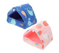 ibasenice 2pcs Cotton Hamster Bed Nest Small Pet Hideout Hut for Hamsters Chinchillas Guinea Pigs Hedgehogs Pink Strawberry Ocean World S Size Pet Rest Cotton Nest
