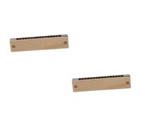 ibasenice 2pcs Creative Wooden Harmonica for Boy Girl Fun Musical Toy Design for Birthdays and Christmas Develops Musical Skills for Beginners and