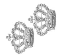 ibasenice 2pcs Crown Rhinestone Brooch Pins 4x3cm Sparkle Decorative Badge for Sweaters and Hats, Elegant Tiara Lapel Pins for Weddings, Evening Parties, and Pageants