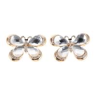 ibasenice 2pcs Crystal Bling Bridal Pin Alloy Rhinestone Butterfly Pin Vintage Elegant Zinc Alloy Versatile Accessory Reliable Decorative Women Parties Unique Butterfly Motif