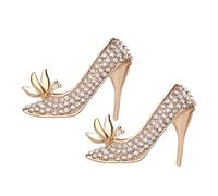 ibasenice 2pcs Crystal High Heel Shoes Brooch Pins for Women, Sparkling Rhinestone Decorative Badge Accessories for Wedding, Dress, Backpacks, Lapel, Fashion Jewelry