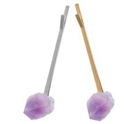 ibasenice 2pcs Crystal Stone Hair Pins Bobby Pin Decorative Hair Clips with Metal Material Not Easy to Deform for Parties and Christmas
