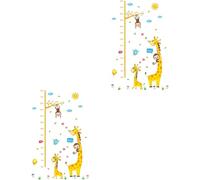 ibasenice 2pcs Cute Cartoon Animal Height Sticker Removable Wall Decal for Boy Girl Room Wall Decoration Measuring Scale Easy Application Damage Removal Fun Home Decor for Bedroom Nursery