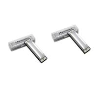 ibasenice 2pcs Diatonic Harmonica Blues Harp in Sliver C Harmonica Musical Instrument for Blues Jazz Performance