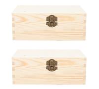 ibasenice 2pcs DIY Wooden Storage Cases Portable Natural Wood Material Jewellery Packaging Box for Storing Trinkets Suitable for DIY Craft Projects