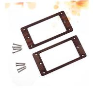 ibasenice 2pcs Double Coil Pickup Ring Rosewood Frame for Electric Guitar with 8 Screws Replacement Accessory for Guitarists and Luthiers Brown