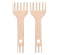 ibasenice 2pcs Double-ended Wooden Weaving Loom Comb with Reliable Durability and Portable Design for Artistic Tapestry Pursuits and Home Décor Weaving Crafts