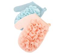 ibasenice 2pcs Dual-Sided Loofah Body Scrubbers for Adults Exfoliating Mitts with Soft and Rough Sides Powerful Dead Skin Removal Bath Sponges for Shower Cleansing and Skin Care