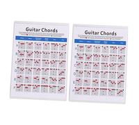 ibasenice 2pcs Electric Guitar Chord Plate Paper for Chord Training Guide Guitar Practice Chart for Students and Teachers Note Decals Included