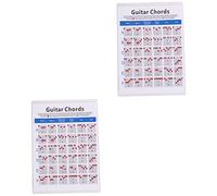 ibasenice 2pcs Electric Guitar Chord Plate Paper for Practice Guitar Finger Guide Portable Chord Chart