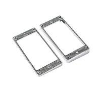 ibasenice 2pcs Electric Guitar Humbucker Metal Mounting Rings Silver Black, Humbucker Pickup Frame for Music-making Accessories, Replacement Guitar Parts for Men