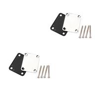 ibasenice 2pcs Electric Guitar Neck Plate Joint Plate Mounting Screws Easy Installation for Guitar Replacement Silver