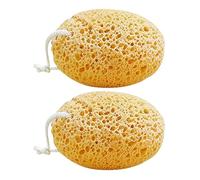 ibasenice 2pcs Exfoliating Honeycomb Bath Sponges for Shower, Body Scrubbing and Cleansing, Natural Seaweed Sponge for Women and Bath, Gentle Skin Exfoliator and Body Cleaner