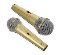 ibasenice 2pcs Fake Microphone Models for Boys and Girls Lightweight Plastic Simulation Mic Props for Stage Performance Party Cosplay and Music Decor Play Microphone
