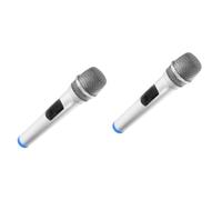 ibasenice 2pcs Fake Microphone Prop for Pretend Play Lightweight Stage Performance Toy Mic for Parties Interviews and Boys and Girls Activities Realistic Design Base