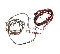 ibasenice 2pcs Fake Rusted Barbed Wire Garland for Halloween Party Decorations Detailed Thorn Shaped Props for Haunted House and Western Theme Easy Setup Spooky Masquerade Elements