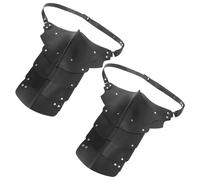 ibasenice 2pcs Faux Leather Knight Shoulder Armor Ergonomic Support and Multistrap Structure, Adjustable Double Shoulder Guards for Men’s Renaissance and Medieval Cosplay Events