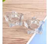 ibasenice 2pcs Glass Candlestick Tealight Holder Table Ornament Delicate Five-pointed Star Shape 107g Chic Home Decoration for Weddings
