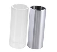 ibasenice 2pcs Glass Stainless Steel Guitar Slides Medium Bottleneck for Slide Guitar Accessories