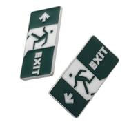 ibasenice 2pcs Glow in The Dark Cute Mini Lapel Pins for Backpacks and Clothing, Funny Enamel Brooches with Exit Sign Design, Decorative Pins for Women’s Holiday and Everyday Wear