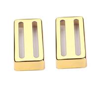 ibasenice 2pcs Gold Metal Dual Coil Pickup Covers for Electric Guitar Sturdy and Lightweight Guitar Parts for Easy Installation Great Replacement for Broken Dirty Pickups