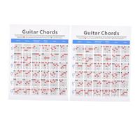 ibasenice 2pcs Guitar Chord Chart for Learning Practice Charts for Novice Ukulele Chord Reference