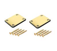 ibasenice 2pcs Guitar Neck Plate Bass Neck Connecting Board Joint Plate for Electric Guitars Screws Gold
