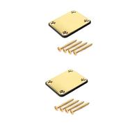 ibasenice 2pcs Guitar Neck Plate Gold Bass Guitar Neck Strength Connecting Board Screws