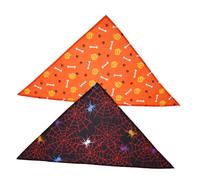 ibasenice 2pcs Halloween Dog Bandanas Breathable Pet Scarves for Dogs Cats Durable Towels for Halloween Party Decoration Comfortable Skin Friendly Pet Supplies