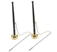 ibasenice 2pcs Handcrafted Tibetan Buddhist Meditation Bell with Wooden Handle Durable Dharma Ritual Utensil Loud Sound Chime for Meditation Temples and Ancestral Worship