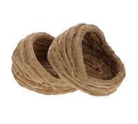 ibasenice 2pcs Handmade Woven Straw Chicken Nest Weather-resistant Sleeping Bed for Hens Backyard Coop Parrot Pigeon Hamster Gerbil Guinea Pig Breeding House