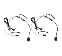 ibasenice 2pcs Head Mounted Microphone Headset Wireless Ear Microphone for Singing Stage Presentation Headset Comfortable for Teachers